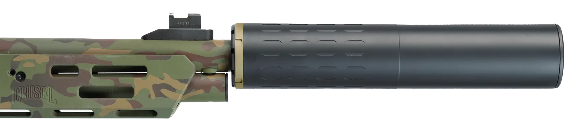 SilencerCo Hybrid 46 DT mounted on a direct thread mount.
