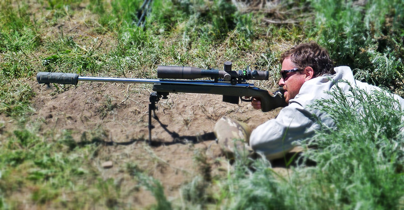 Jonathon Shults shooting precision rifle series with an early iteration of the Omega 300