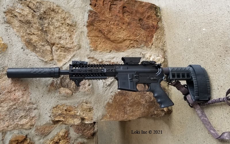 Saker ASR 556 installed on AR pistol