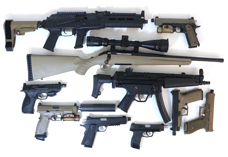 Guns used for testing Omega 45K