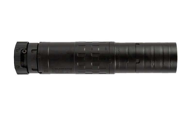The Omega 36M is a modular, multi-caliber suppressor.