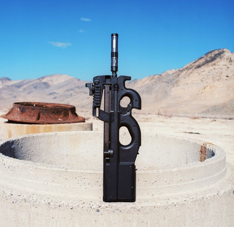 Full-auto FN P90 suppressed by the Switchback 22.