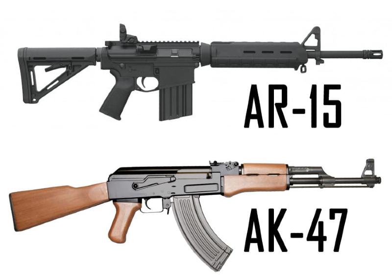 AR-15 and AK-47
