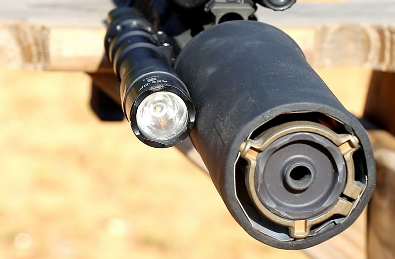 weapon light mounted next to silencer