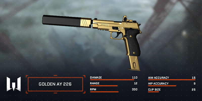 Golden Ay 226 with suppressor in Warface video game