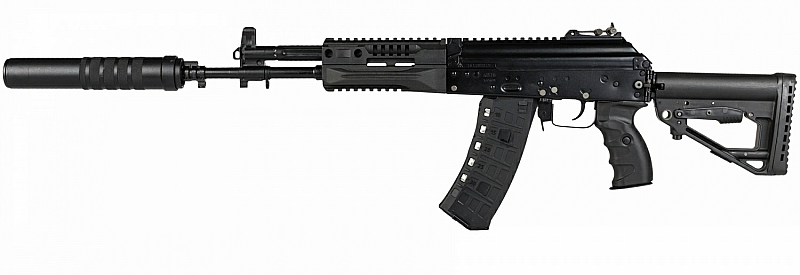 A suppressed Russian Spetsnaz AK-12