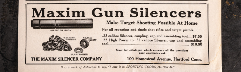 Maxim Gun Silencer vintage advertisement