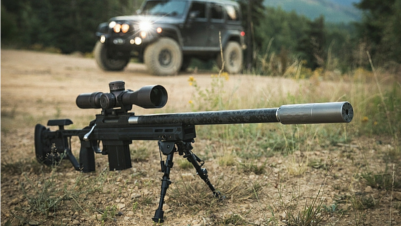 rifle with silencer