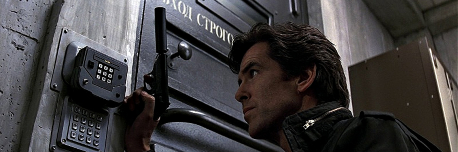 silencers in cinema - Pierce Brosnan with suppressed PPK as James Bond