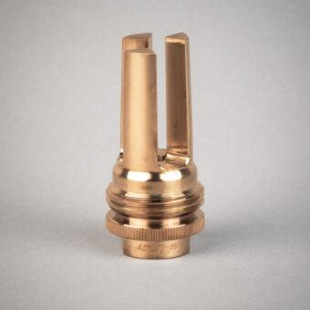 golden raw finish on a silencerco asr flash hider