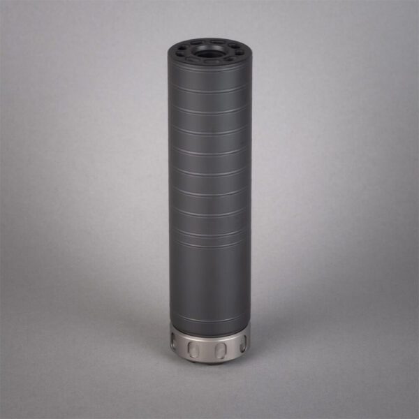 silencerco spectre 9 on a suppressor grey background
