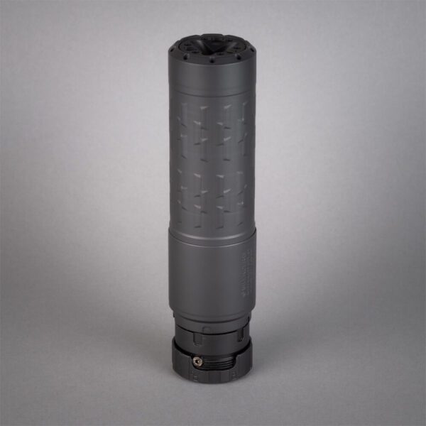 silencerco velos lbp 556 suppressor on a grey background
