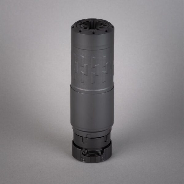 silencerco velos lbp 556k suppressor on a grey background