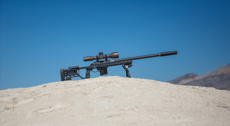 An Omega 300 suppressor mounted with an ASR Mount and Flash Hider.