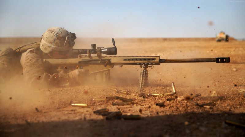 .50 caliber sniper rifle with muzzle brake