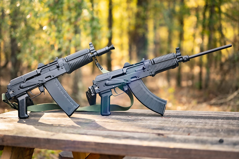 A pair of Bulgarian AK-74su carbines