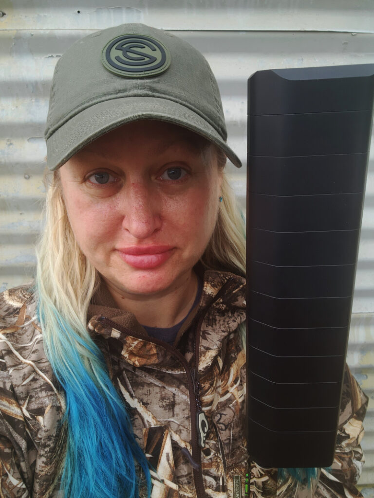 Kat Ainsworth Stevens with SilencerCo Salvo 12