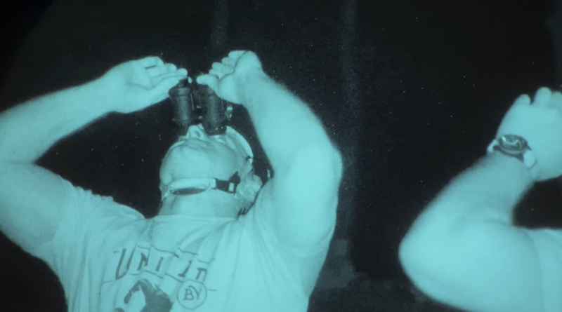 Zac Mertens looks at the night sky through NVGs