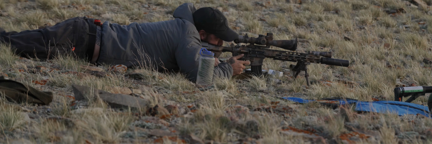 man precision shooting on public land with silencerco suppressed long-range rifle