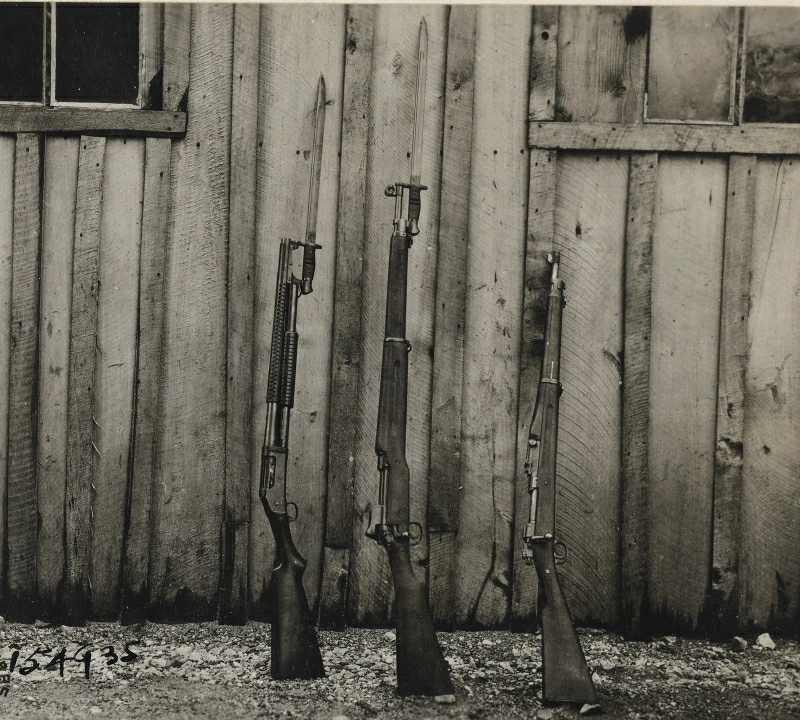 WWI 1897 shotgun, M1917 Enfield, M1903 Springfield