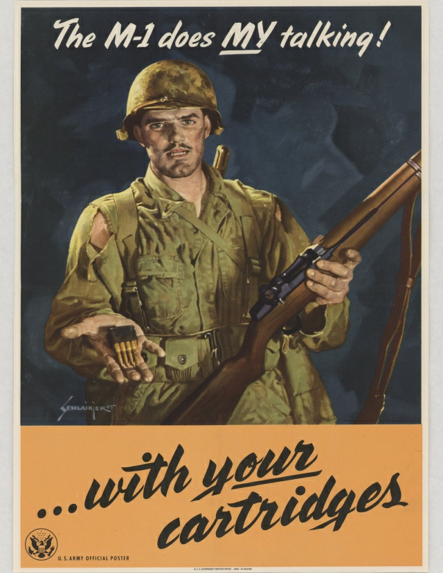 WWII poster of a soldier with an M1