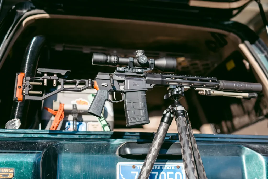 8.6 Blackout rifle suppressed with the SilencerCo Omega 36M