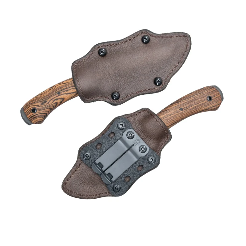 SilencerCo Winkler knife in a brown sheath