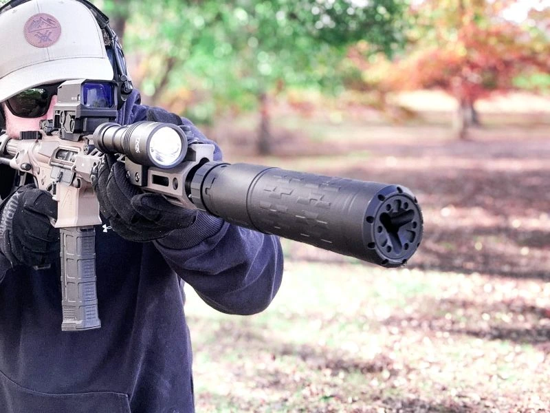 man shooting SOLGW MK1 rifle, suppressed with Velos LBP 762 suppressor - Missouri suppressor laws