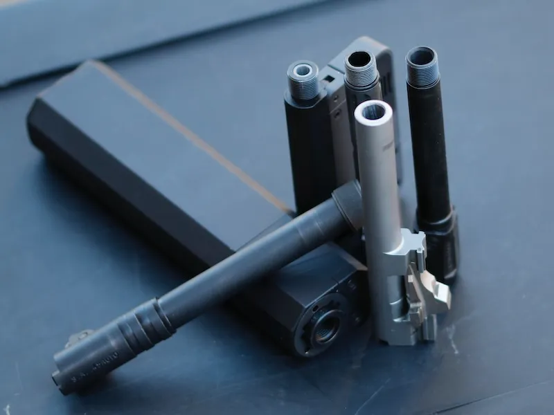 lifecard 22 rimfire handgun with SilencerCo Osprey 2.0 and assorted threaded barrels