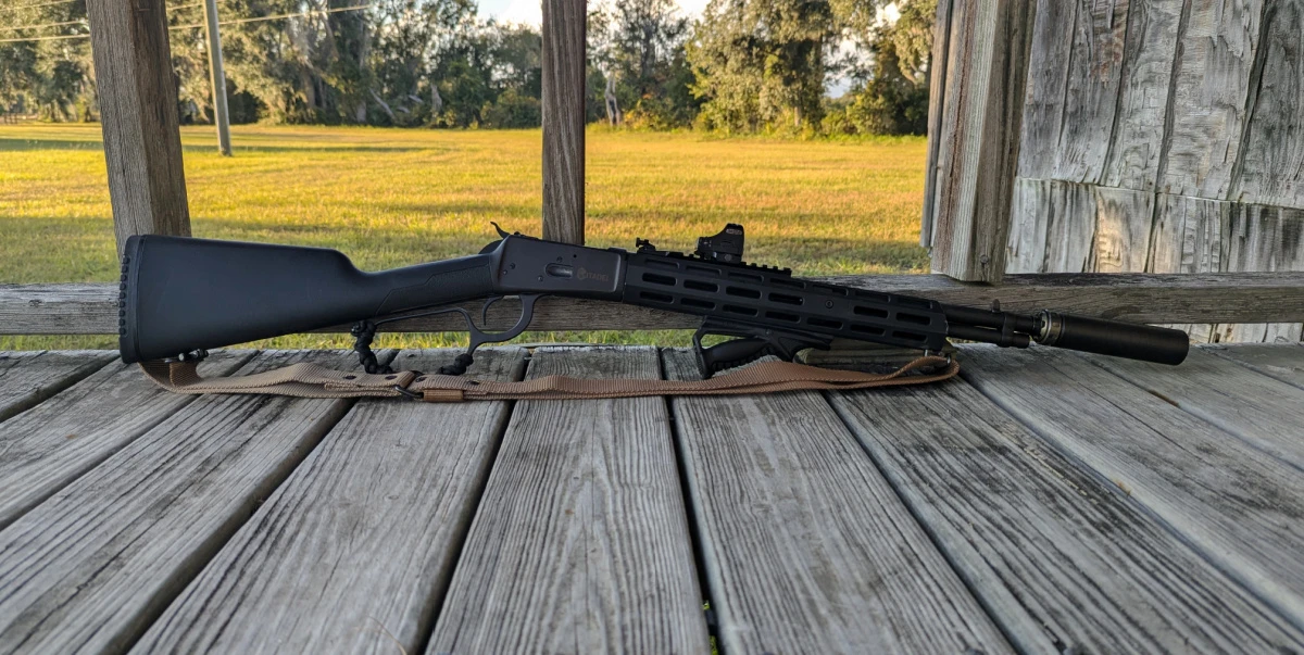 Citadel LevTac lever action rifle with suppressor mounted