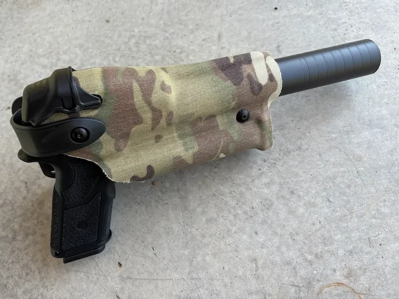 Safariland 6360 holster with suppressed handgun