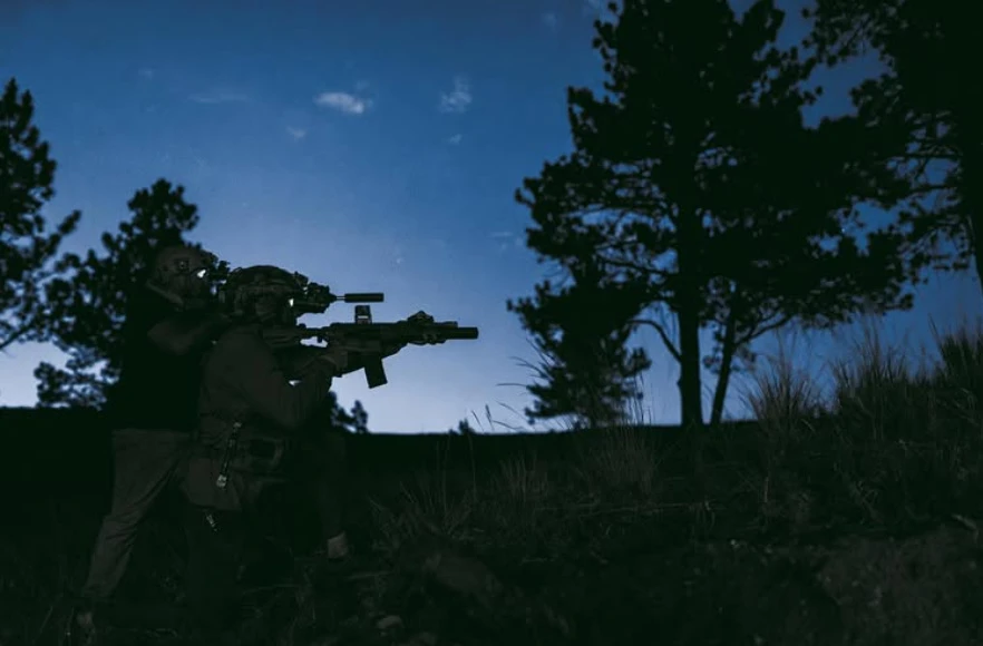 night vision hog hunting with a suppressor