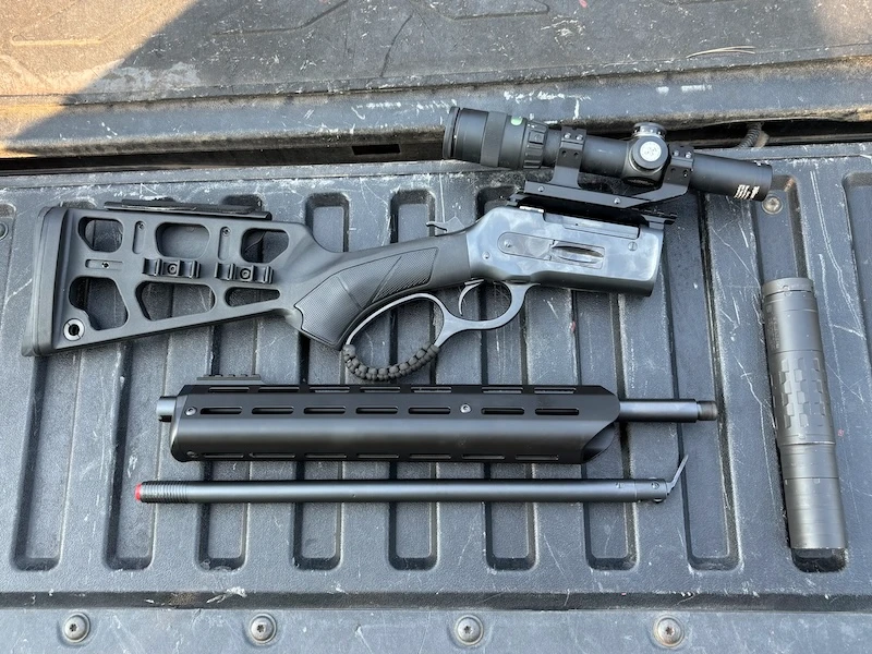 Chiappa 86 Wildlands Takedown rifle broken down into two pieces for transport