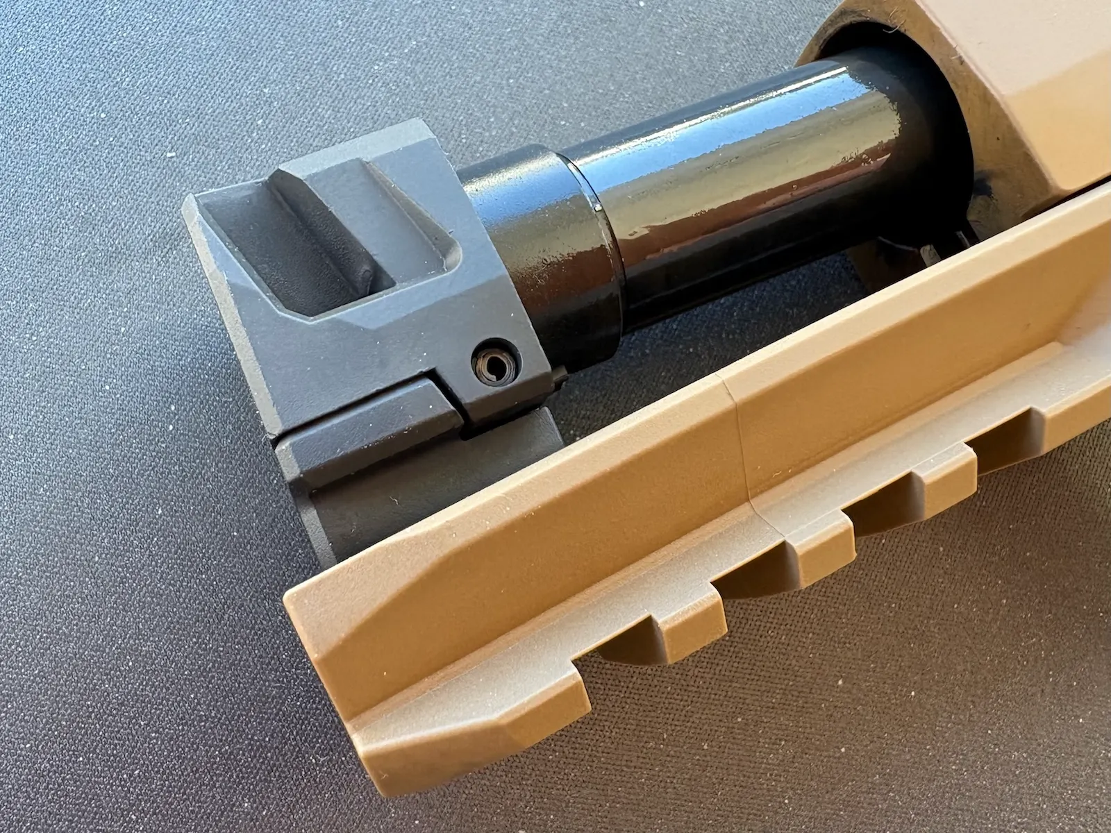 Sig P385 MACH3D compensator close-up with slide locked back